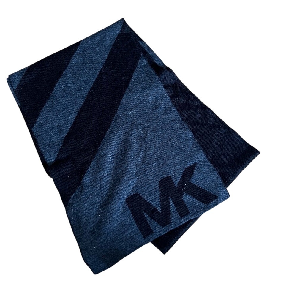 Michael Kors logo grey‎ striped scarf